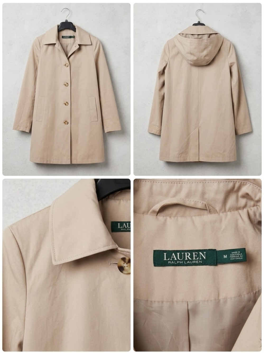 Ralph Lauren Beige Hooded Trench Coat NWT - Picture 1 of 4